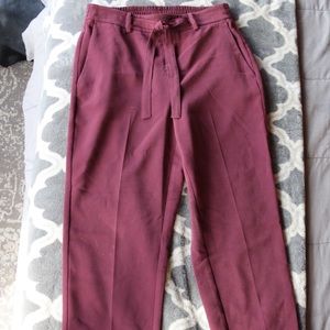 Nine West Burgundy Elastic waist work pant